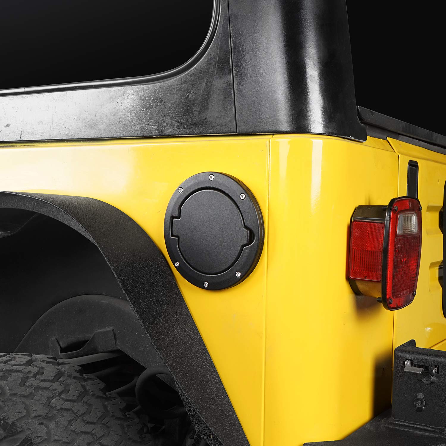 Wrangler Gas Cap Cover | Fuel Filler Tank Cover Replacement for Jeep TJ Wrangler (1997-2006) | Durable & Weatherproof | Perfect for Off-Roading & Daily Driving