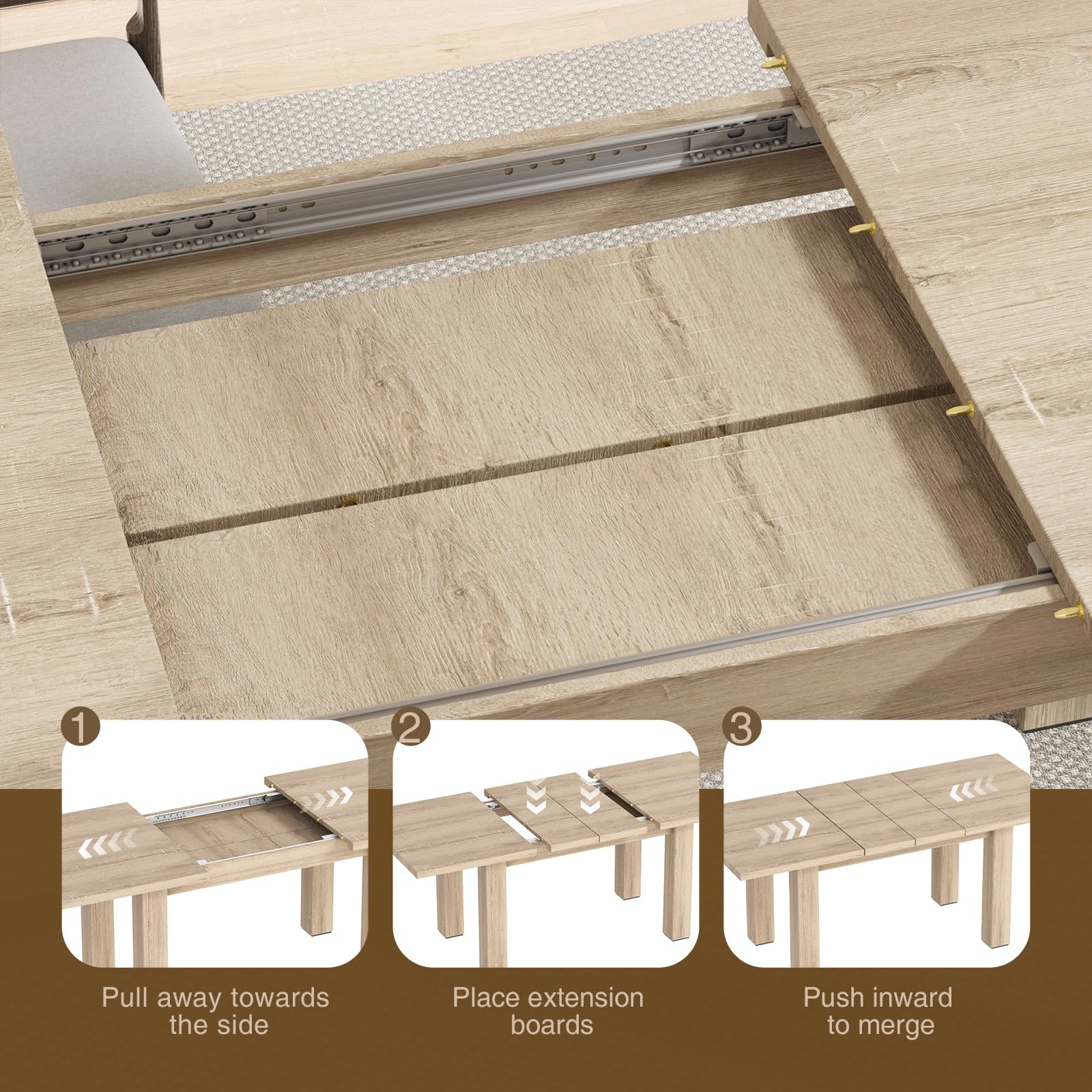 Extendable Wooden Dining Table for 6-10 People | 55