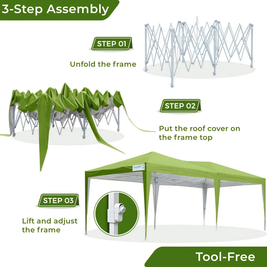 10' x 20' Pop Up Canopy Tent with Removable Side Walls - Waterproof Outdoor Shelter for Parties, Camping & Beach Events