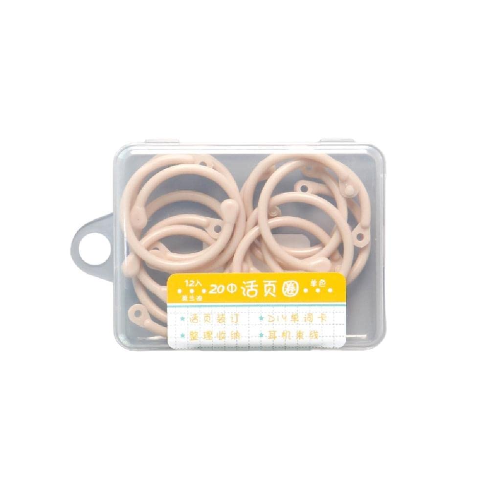 12-Pack/20-Pack Durable Plastic Loose Leaf Binder Rings with Storage Case - Refillable Book Rings for Notebooks, Planners & School Supplies - Perfect for Office, Classroom & Home Organization