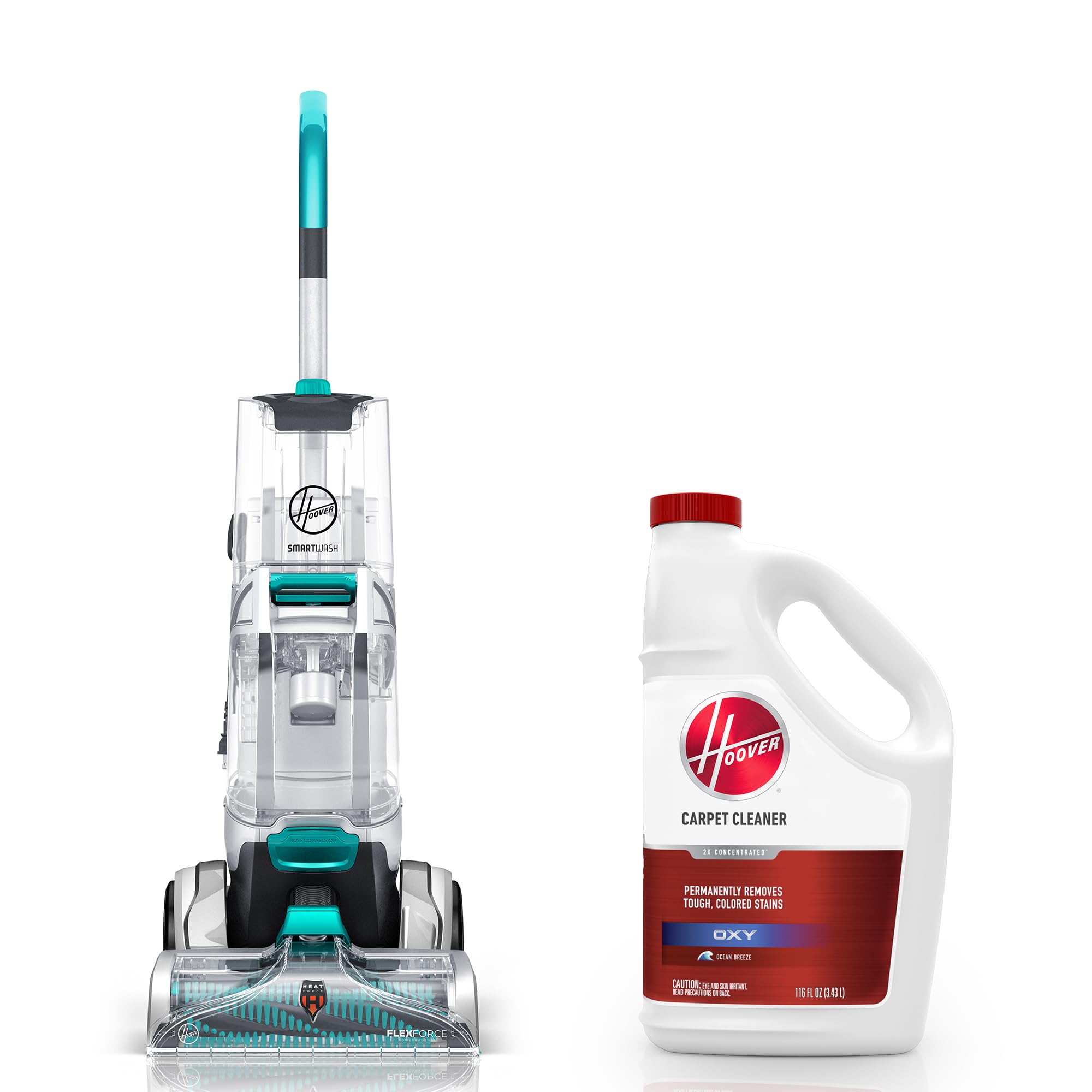 Hoover SmartWash+ Automatic Carpet Cleaner Machine - Upright Shampooer with Deep Cleaning Technology (FH52000 Model) + Oxy Carpet Shampoo 116 oz (AH31936) - Perfect for Pet Stains, High Traffic Areas and Whole Home Deep Cleaning