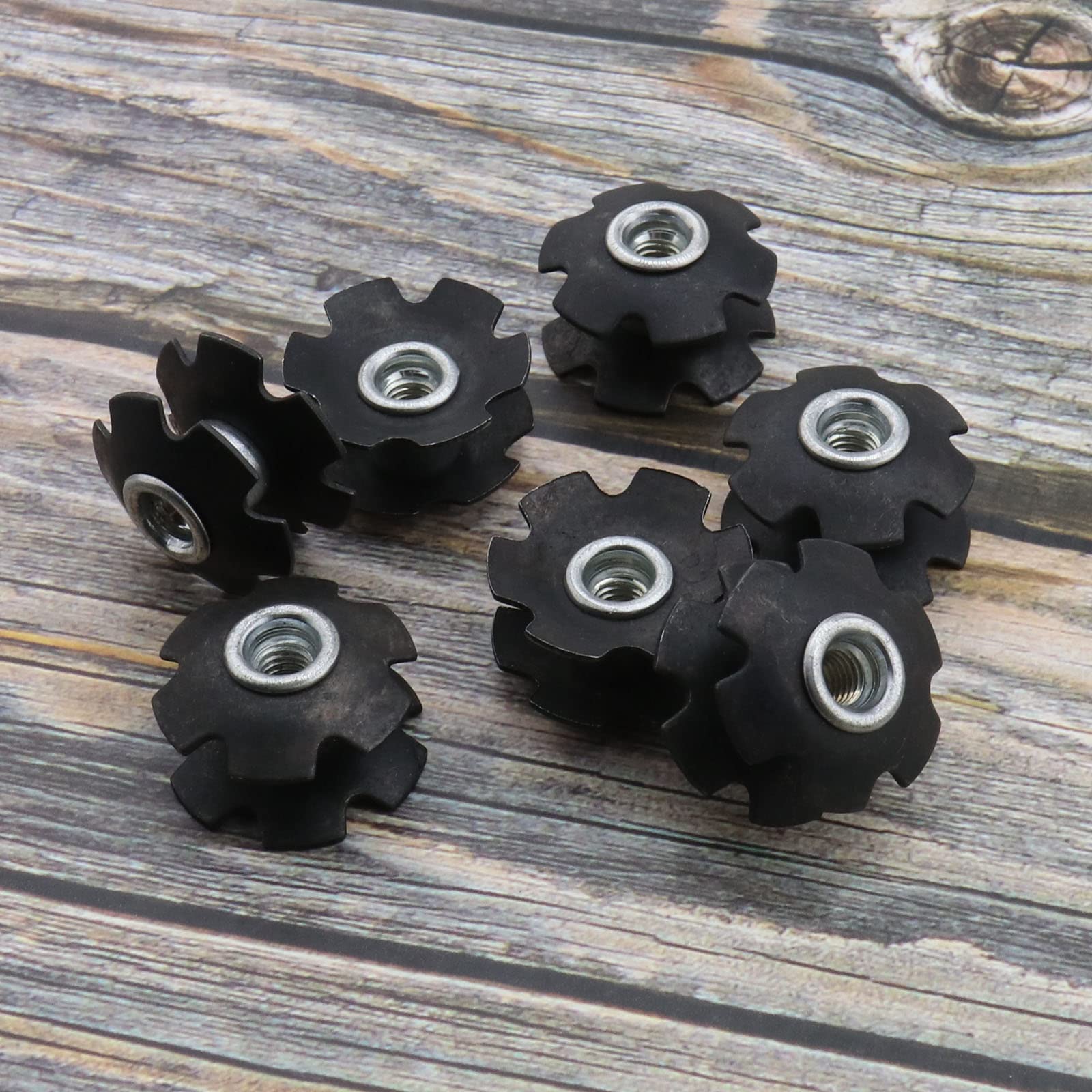 10PCS Bike Headset Star Nut Set for 28.6mm (1-1/8 inch) Front Fork - Compatible with Mountain Bikes, Road Bikes & Hybrid Bikes - Durable Cycling Components for Easy Bike Repair & Maintenance - Perfect for DIY Bike Upgrades & Professional Mechanics