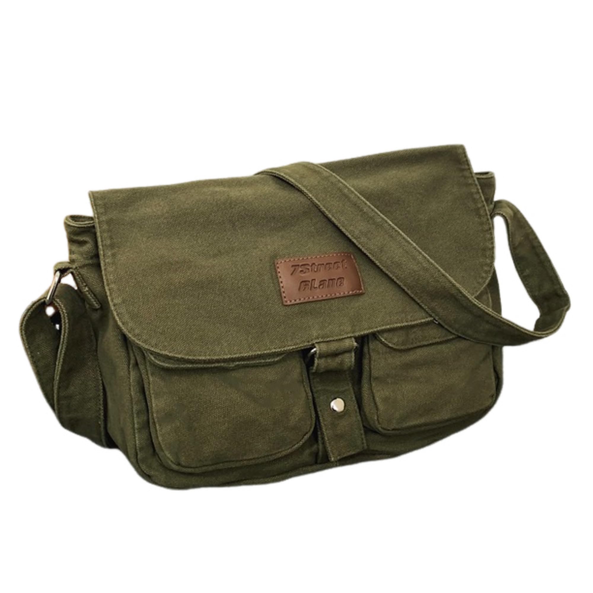 Vintage Canvas Messenger Bag Crossbody Bag for Women & Men - Grunge Y2K Style Retro Shoulder Bag - Perfect for School, Travel & Everyday Use