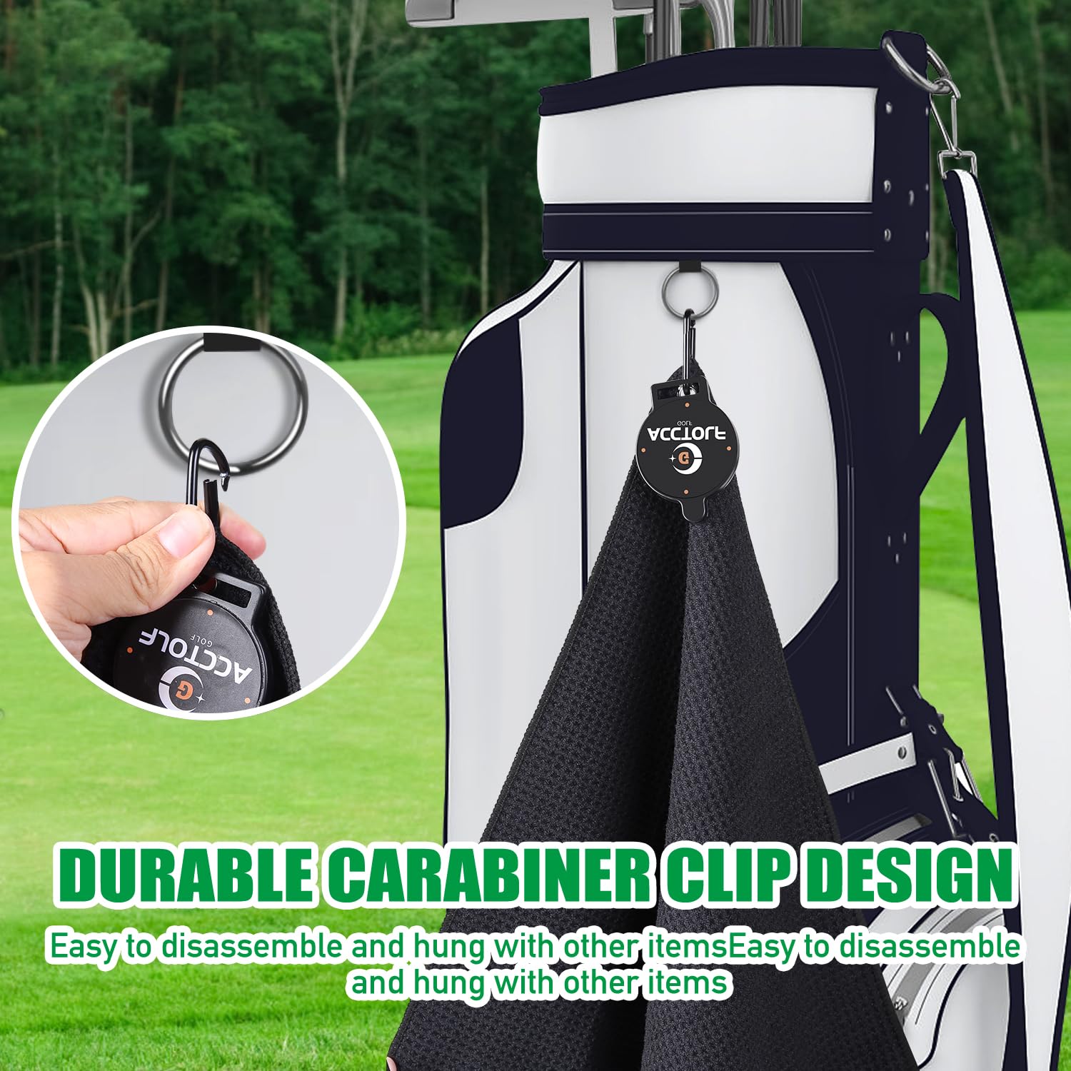 **Premium Magnetic Golf Towel - Super Absorbent Microfiber with Industrial Strength Magnet for Golf Bag, Cart & Clubs | Perfect Golf Accessory for Players & Enthusiasts | Ideal for On-Course Cleaning & Club Maintenance**