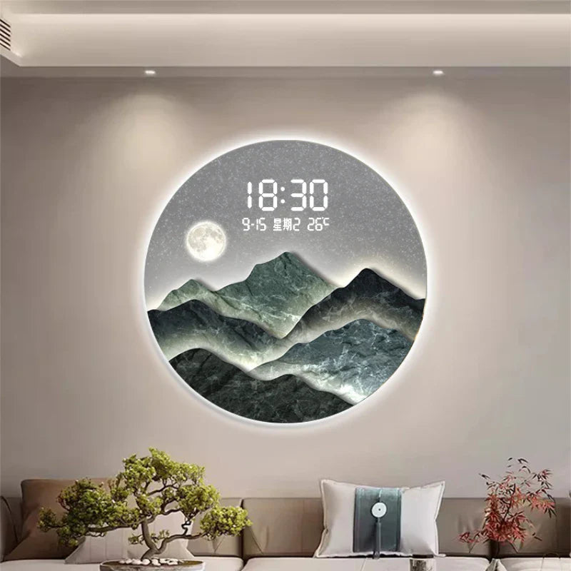 Nordic Wall Clock - Modern Minimalist Wooden Round Wall Clock for Living Room, Bedroom, Office - Silent Non-Ticking Quartz Movement - Perfect Home Decor Gift (12 inch)