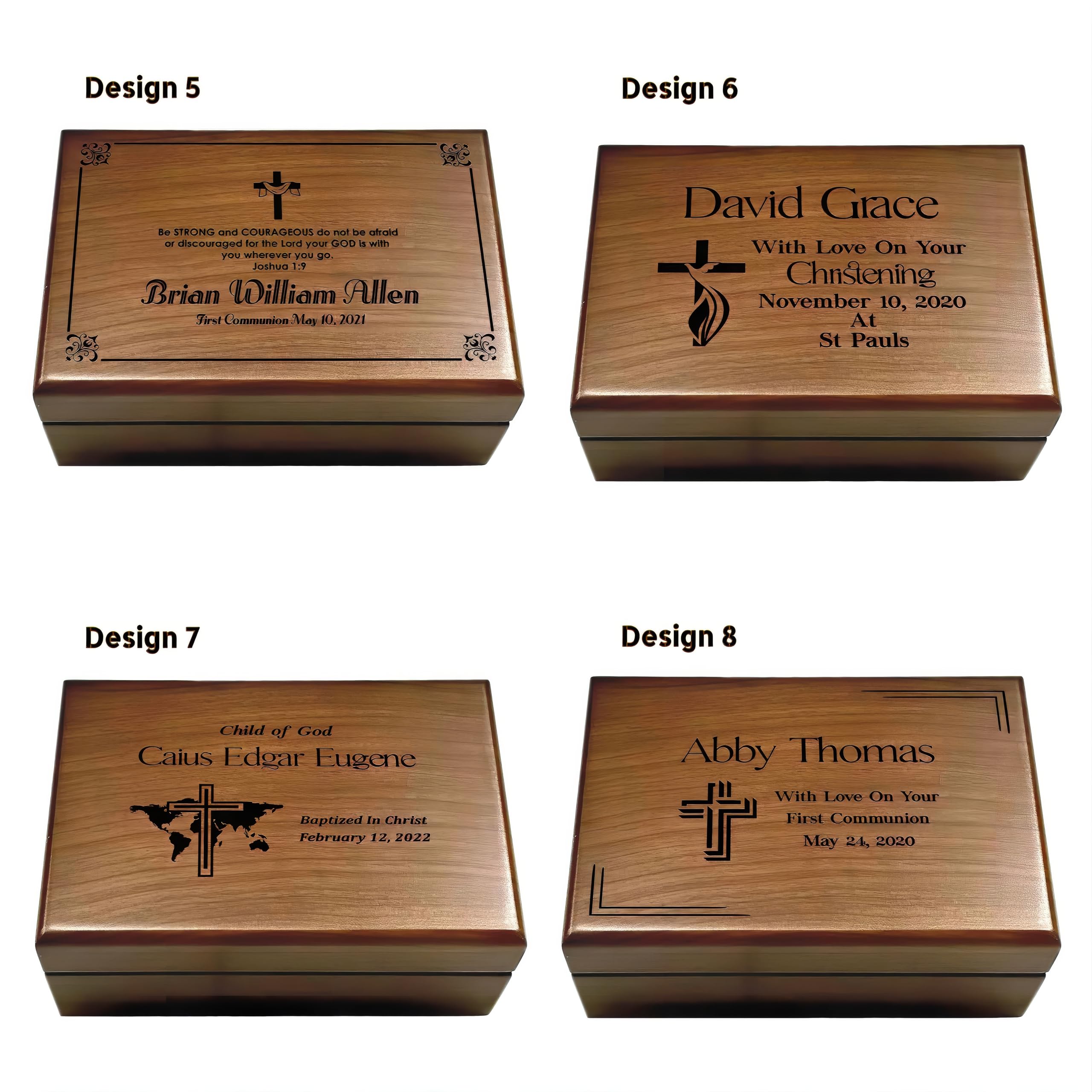 Personalized Engraved Baptism Keepsake Box with Compass - Unique Confirmation Gift for Boys & Grandsons - Communion Memory Box - Perfect for Religious Ceremonies & Family Heirlooms
