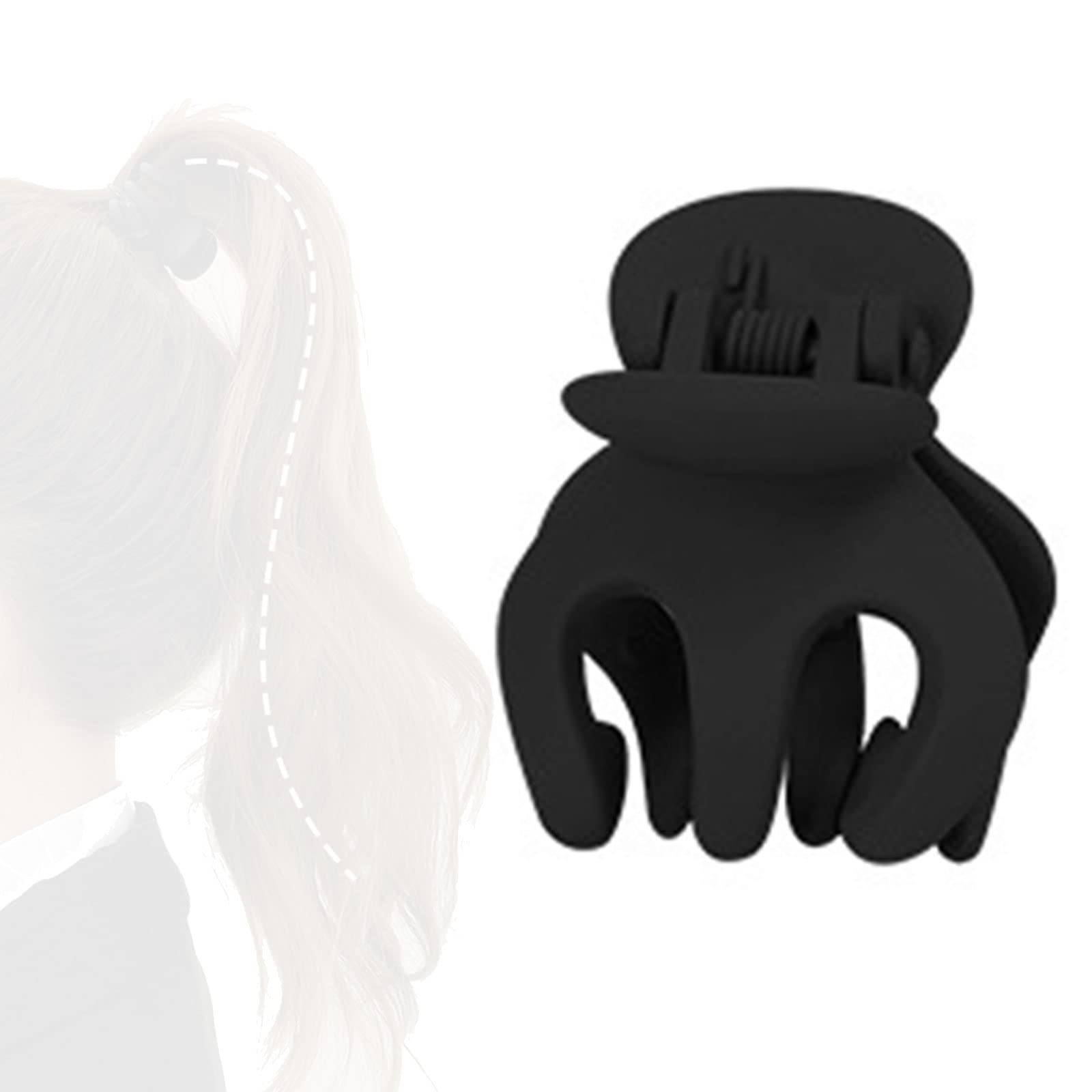 Yijan Pumpkin Ponytail Clip - Black Hairpin for Women & Girls, Perfect for Lazy Hairstyles & Buns