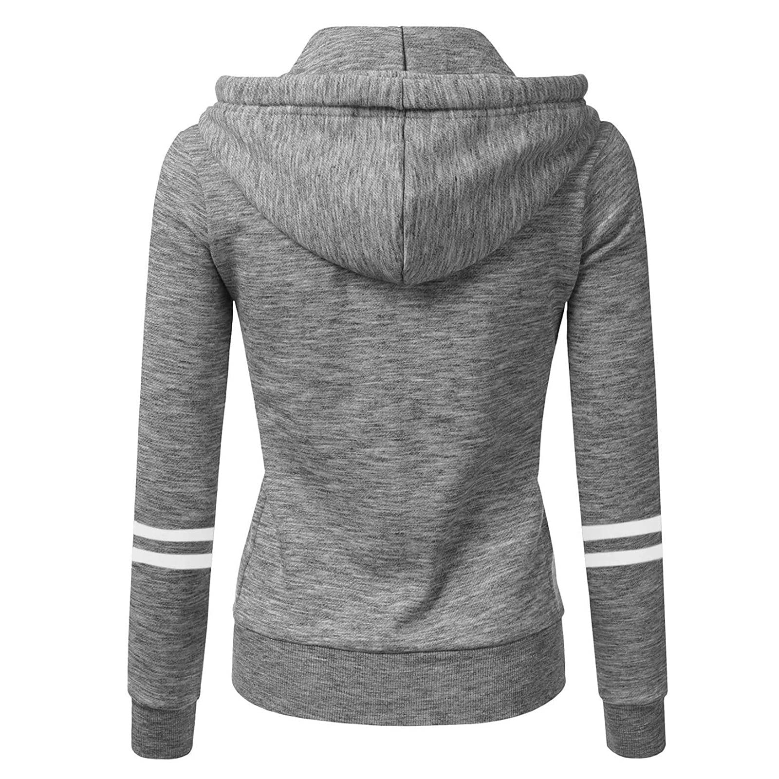 Women's Casual Solid Color Long Sleeve Zipper Sweatshirt Coat - Slim Fit Winter Cardigan for Party & Everyday Wear