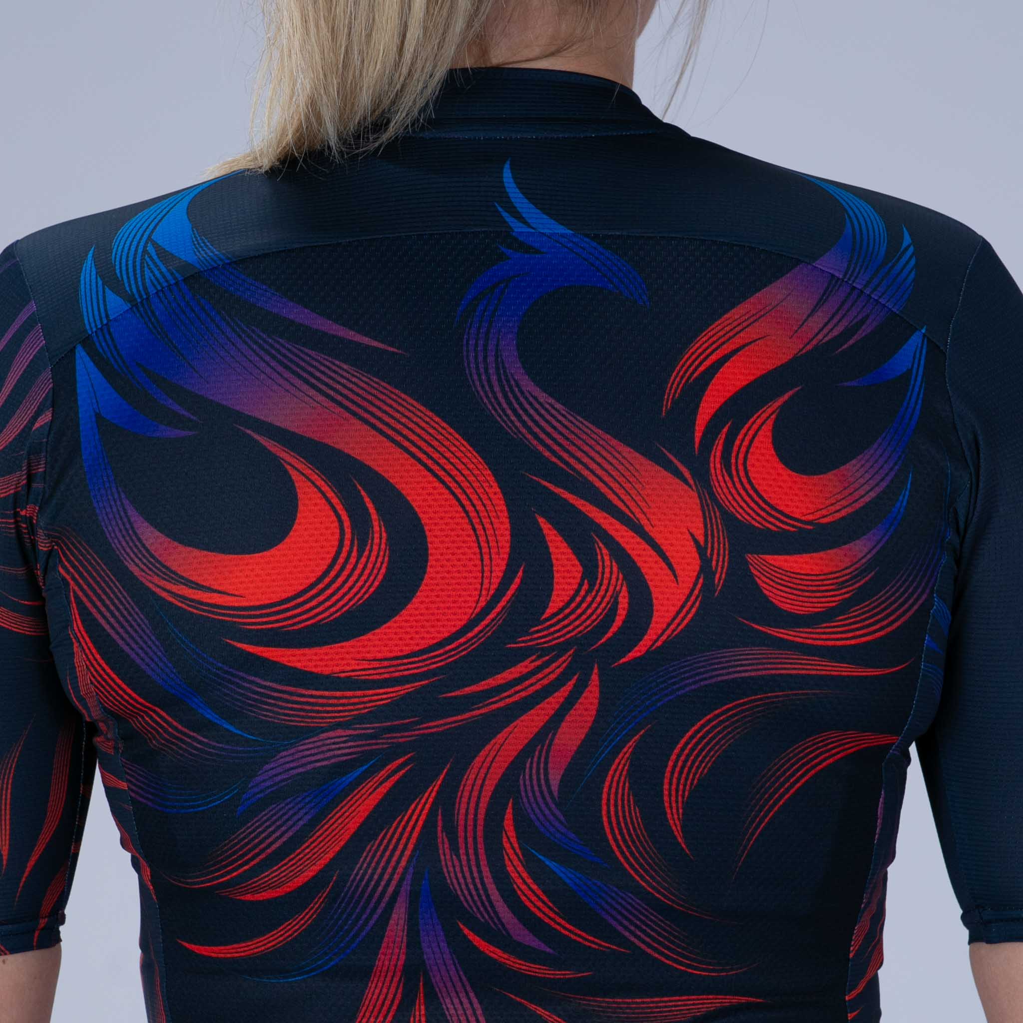 Women's Cycling Aero Jersey - Lightweight & Breathable Performance Bike Shirt for Road & Mountain Biking | Phoenix Design | Ideal for Training, Racing & Outdoor Sports