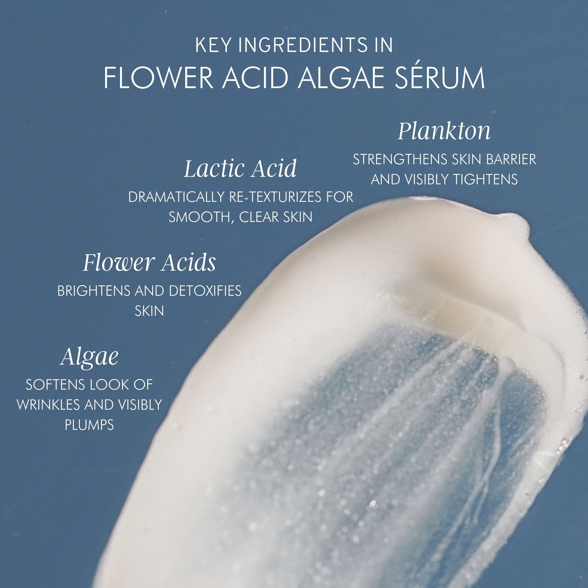 Flower Acid Algae Serum for Face - Brightening & Hydrating Skincare Treatment | Perfect for Night Routine & Anti-Aging Care