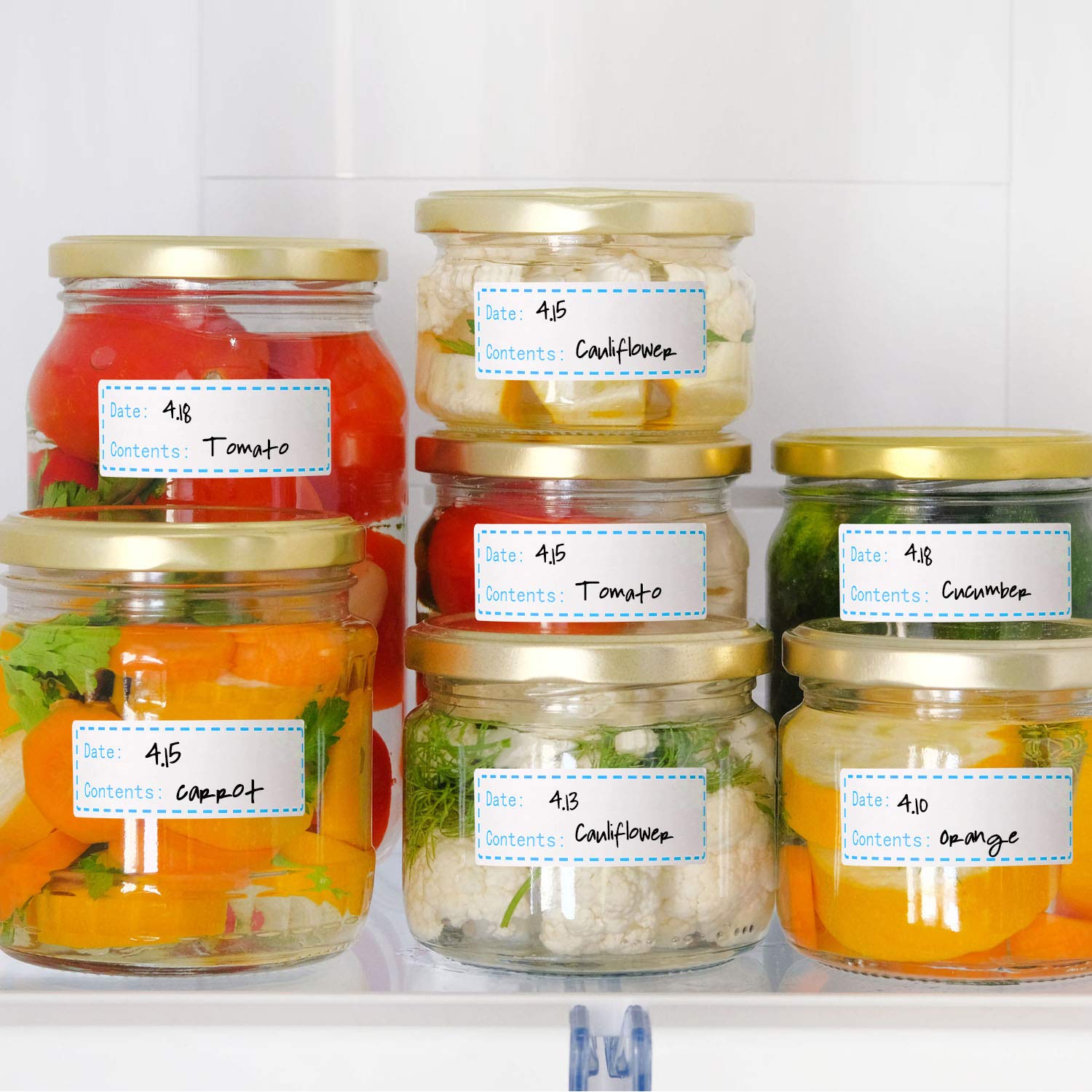 Removable Freezer Labels 1 x 3 Inch - Waterproof Food Storage Stickers for Refrigerator, Freezer & Pantry Organization - Durable Paper Labels (Blue) - Perfect for Meal Prep, Leftovers & Bulk Food Storage