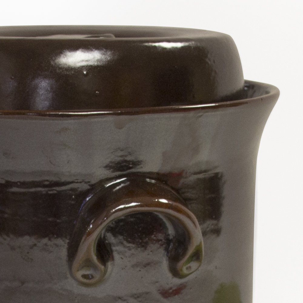 10L Ceramic Fermentation Crock with Stone Weight - Perfect for Sauerkraut, Kimchi & Pickles - Traditional Fermenting Pot for Homemade Probiotic Foods