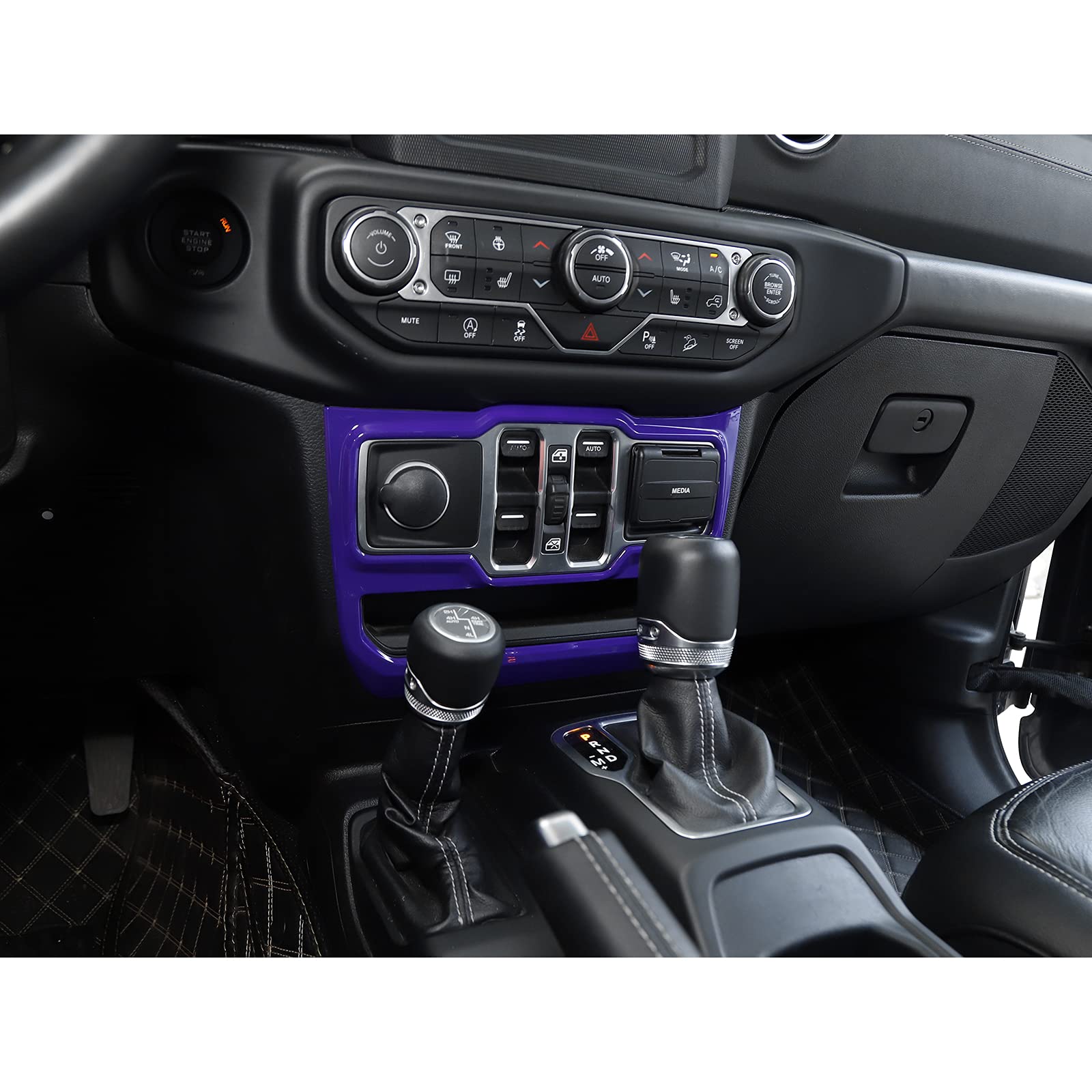 JeCar Purple Center Console Window Control Panel Trim Cover for 2018-2024 Jeep Wrangler JL JLU & Gladiator JT - Interior Accessories Upgrade for Enhanced Style & Protection (Perfect for Off-Road Adventures & Daily Driving)