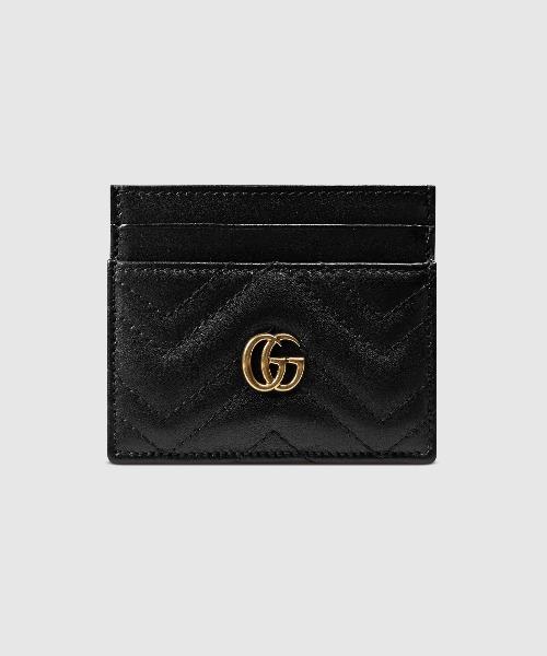 Gucci GG Marmont Leather Card Holder Wallet for Women - Slim RFID Blocking Credit Card Case with Zip Pocket - Perfect for Everyday Use & Travel Accessories