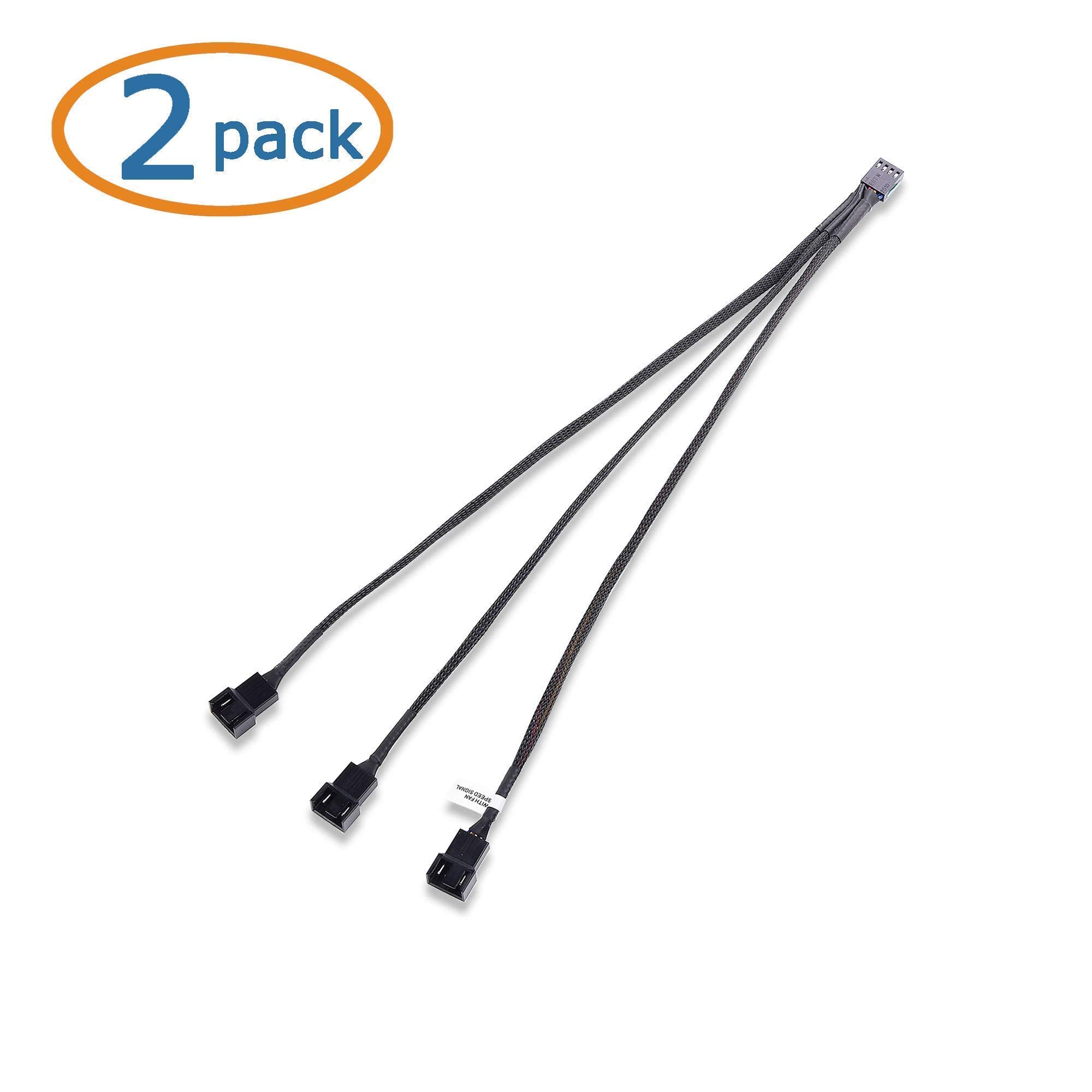 Cable Matters 2-Pack 3-Way 4-Pin PWM Fan Splitter Cable 12 Inch & 4-Pin PWM Fan Extension Cable - for PC Cooling, Case Fans, CPU Coolers, and Gaming Rigs