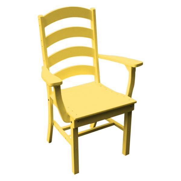 Ladderback Dining Chair with Arms - Solid Wood Kitchen & Dining Room Furniture for Home, Restaurant & Cafe Use