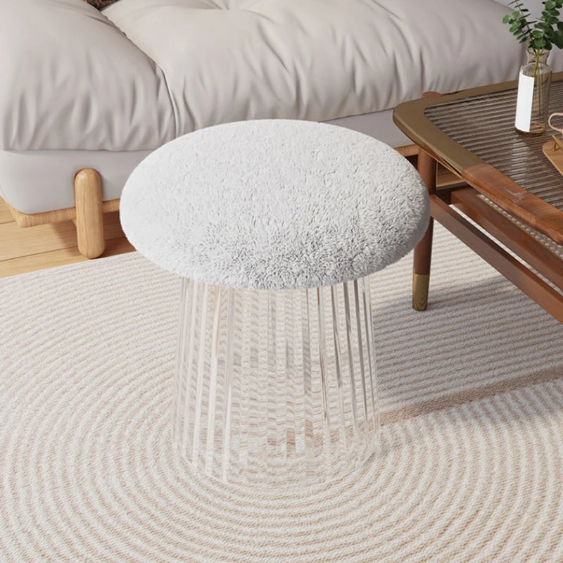 Nordic Mushroom Acrylic Stool - Modern Mushroom-Shaped Side Table for Living Room, Bedroom, or Kids Room - Durable Acrylic Furniture for Home Decor