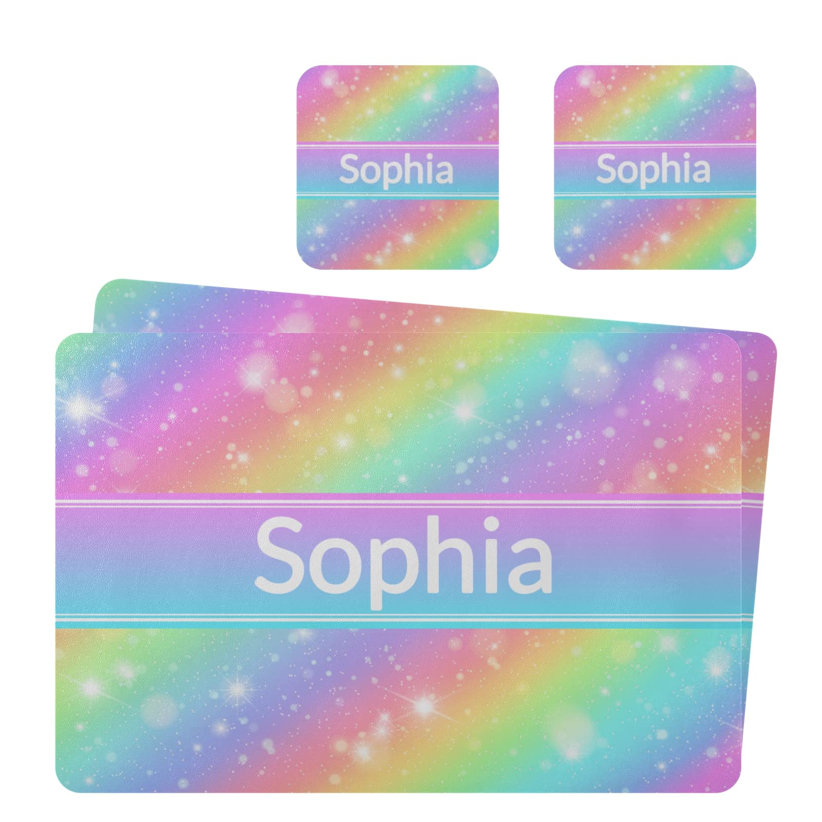 Custom Rainbow Sky Placemat - Personalized Heat Resistant Leather Table Mat - Waterproof Dining Mat for Kitchen, Patio & Outdoor Use - Set of 1 - Perfect for Family Meals, BBQs & Entertaining Guests