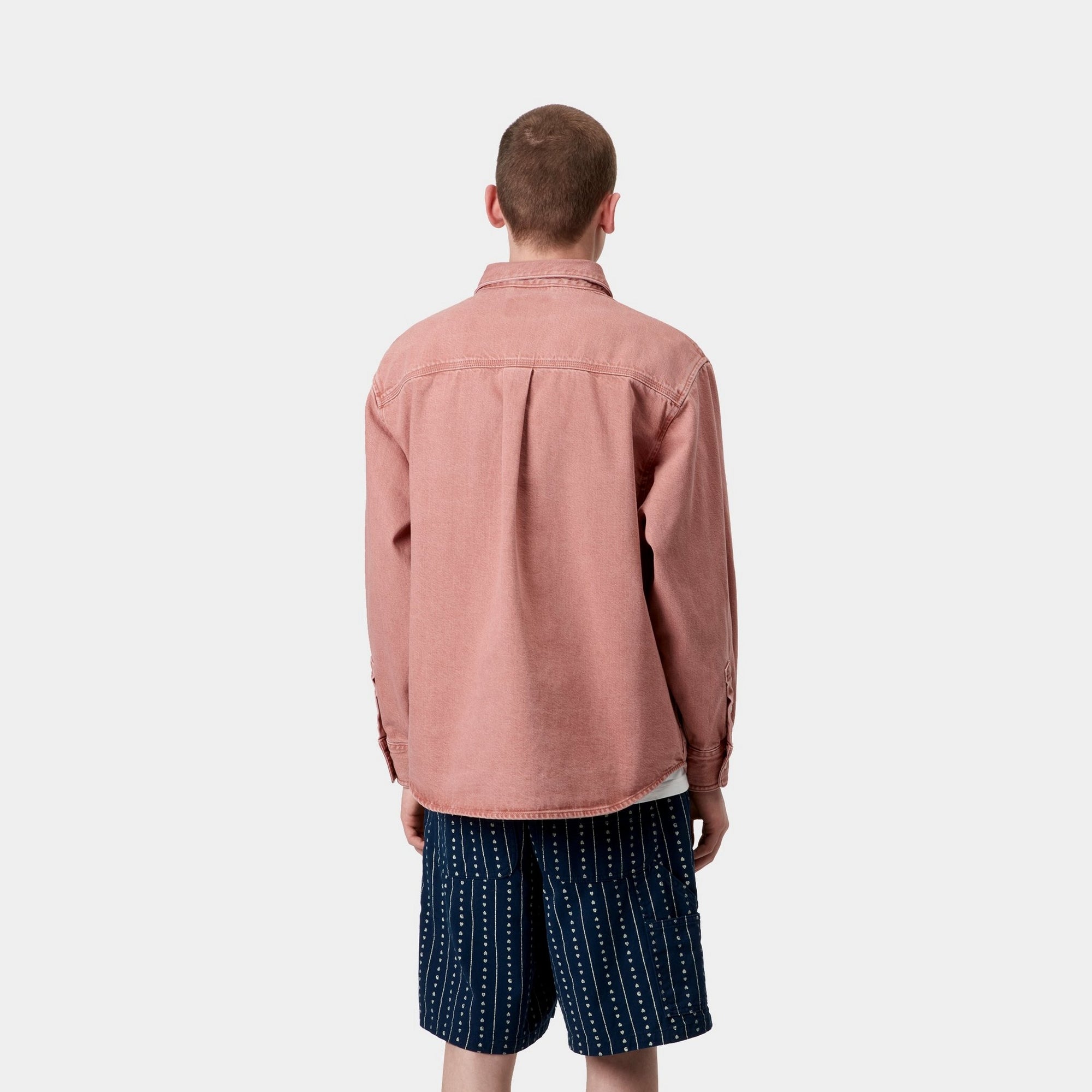 Nash Shirt for Men | Sulfur Red Enzyme Bleach Washed Vintage Cotton Tee - Casual Wear, Street Style, Everyday Outfit