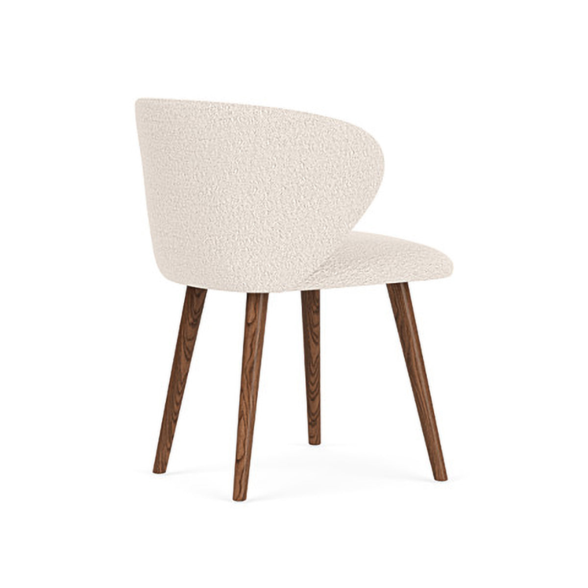 Ellie Boucle Dining Chair - Modern Upholstered Accent Chair for Kitchen, Dining Room, or Office - Soft Textured Fabric & Sturdy Wooden Legs - Perfect for Home Decor & Entertaining