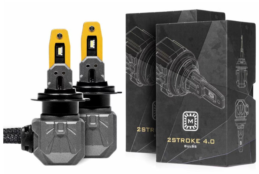 H7 2-Stroke 4.0 LED Headlight Bulbs - High Brightness 6000K White Light for Cars, Trucks, Motorcycles - Perfect for Night Driving & Off-Road Adventures