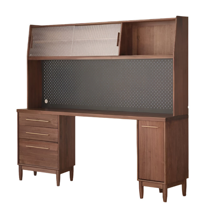 70.9x17.7x73.4 inch / 180x45x186.5 cm / Rich Dark Walnut Color / solid wood sideboard + upper shelf