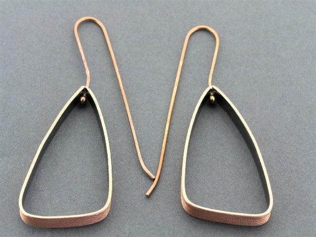 Rose Gold & Oxidized Scalene Triangle Drop Earrings - Perfect for Parties, Weddings & Everyday Elegance
