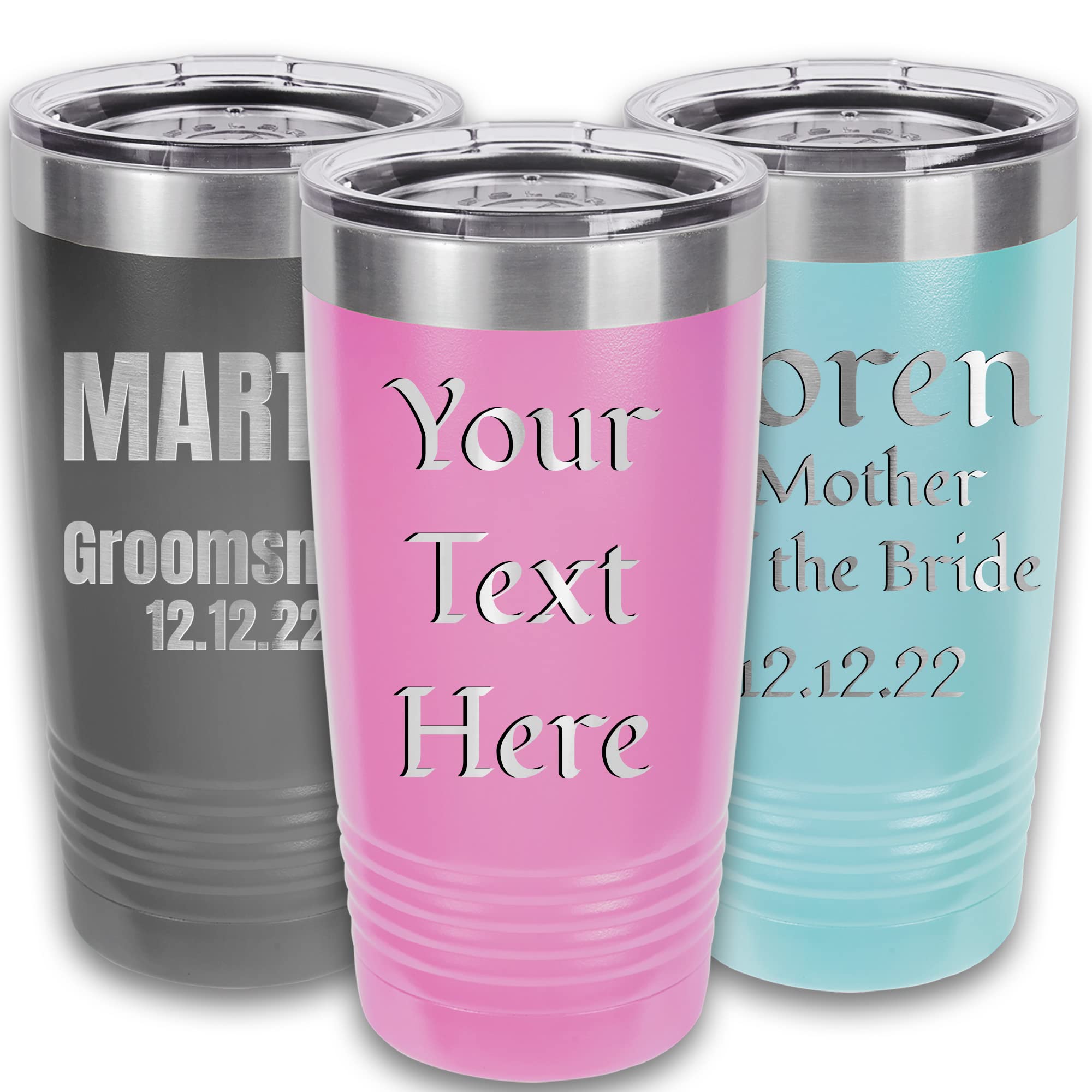 Personalized 20 oz Vacuum Insulated Tumbler with Straw - Custom Name Engraved Ringneck Cup for Coffee, Tea & Cold Drinks - Perfect Birthday, Wedding, Anniversary & Corporate Gift (Light Purple) - Ideal for Office, Travel, Gym & Outdoor Activities