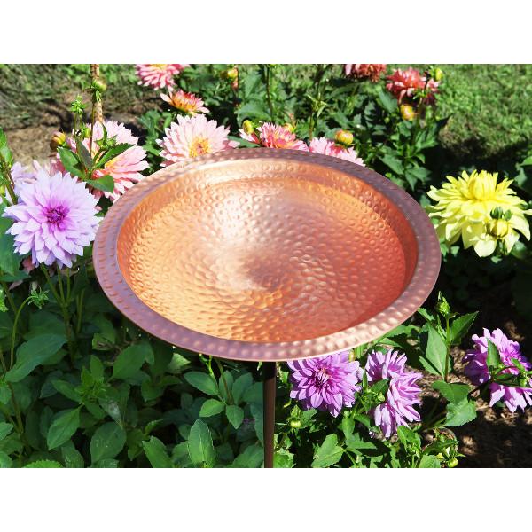 Handmade Hammered Solid Copper Birdbath Bowl - Outdoor Garden Decor for Birds - Perfect for Backyard, Patio, and Wildlife Habitat