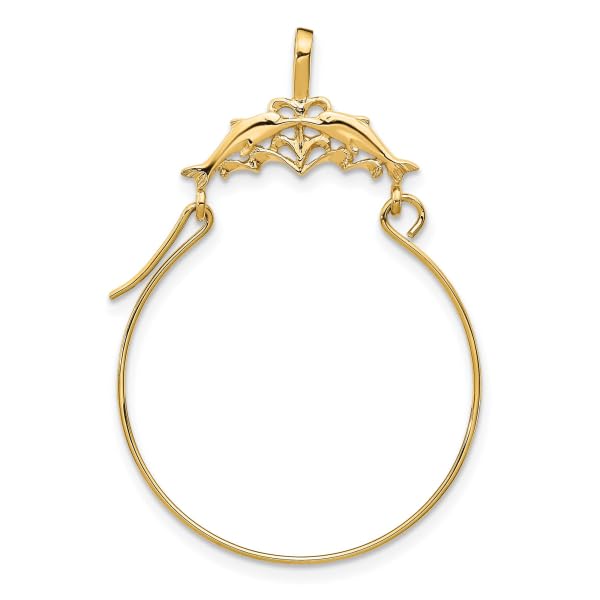 14K Solid Yellow Gold Sea Dolphin Necklace - Ocean Fish Pendant Charm for Women - Perfect Summer Beach Jewelry & Nautical Gift for Her