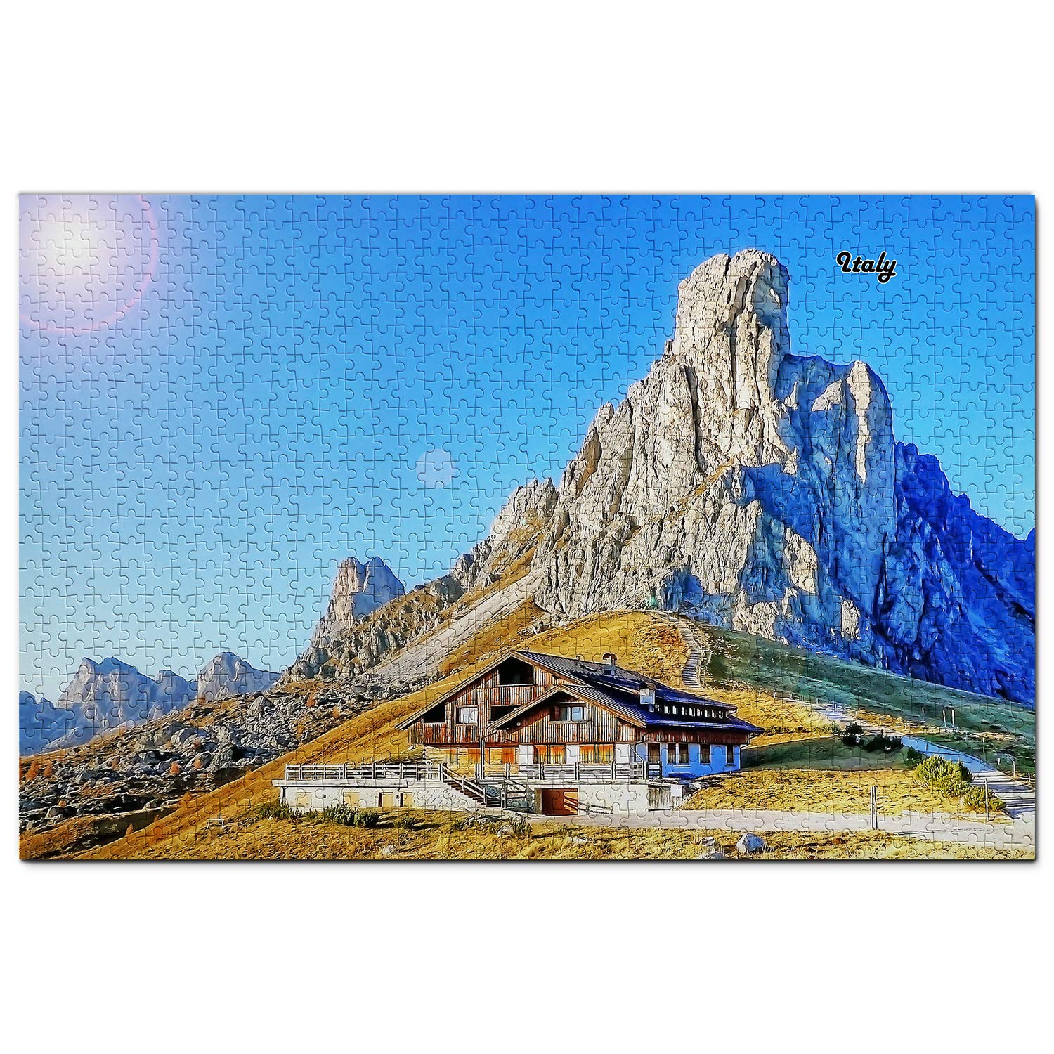 1000-Piece Italy Jigsaw Puzzle - Stunning Passo Giau Dolomites Landscape - Premium Wooden Travel Souvenir for Adults & Puzzle Lovers | Perfect for Home Decor, Relaxation & Family Game Night