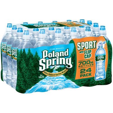 Poland Spring 100% Natural Spring Water - 24 Pack of 700ml Bottles | Pure Hydration for Home, Office, Gym & Outdoor Activities