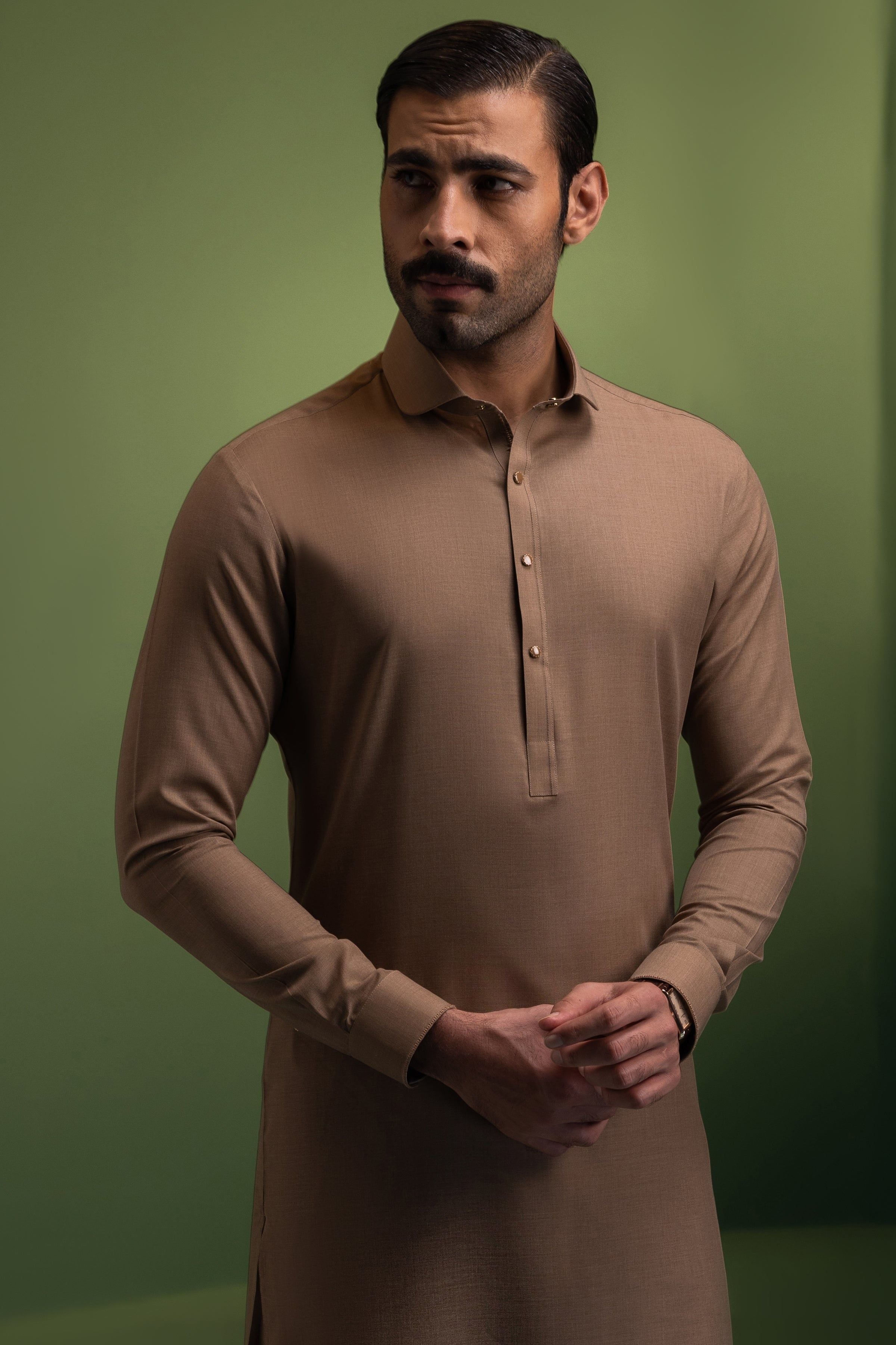 Premium Blended Camel Shalwar Kameez Outfit - Traditional Pakistani Suit for Men - Perfect for Eid, Weddings & Cultural Events