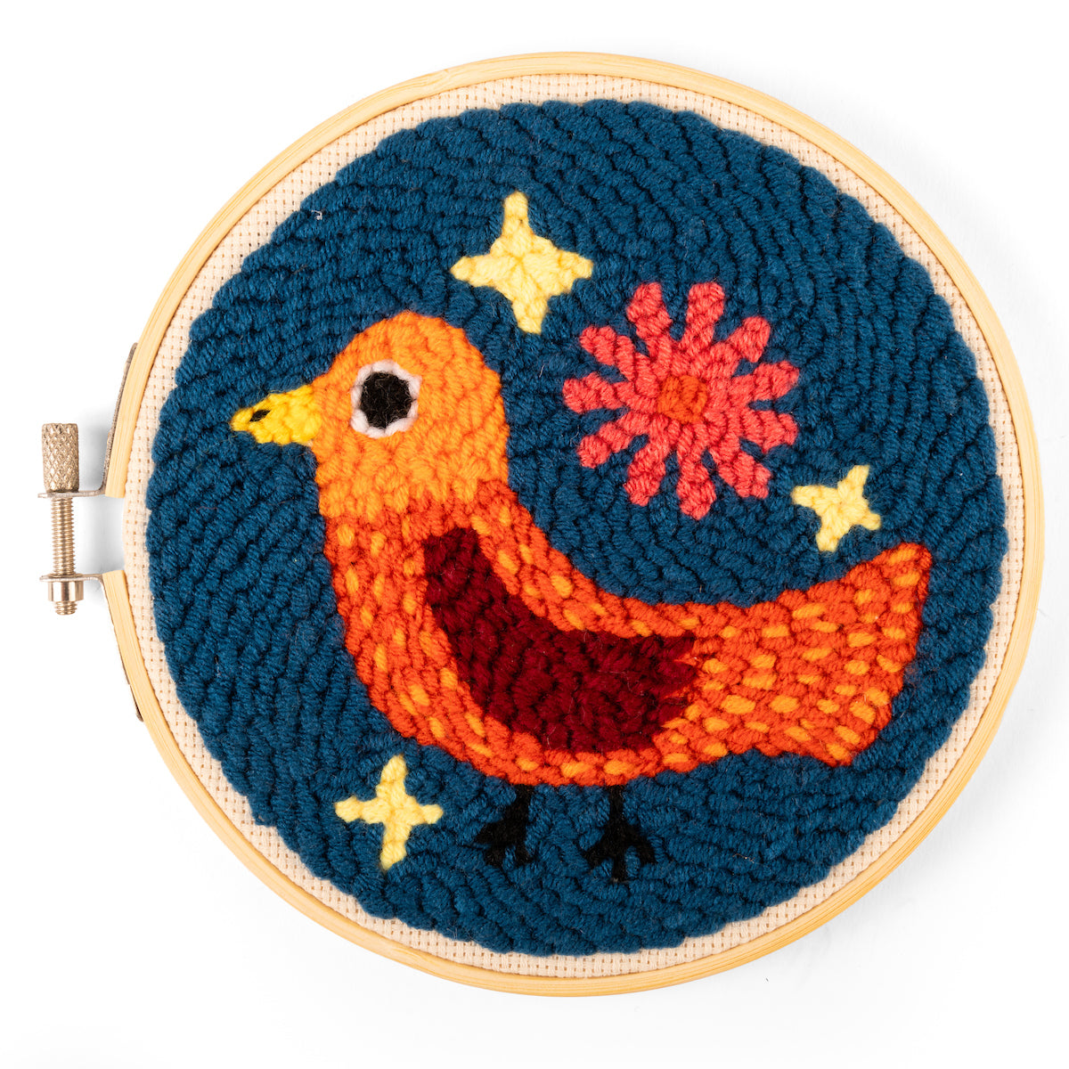 DIY Bird Punch Needle Kit for Embroidery - Complete Starter Set with Hoop, Yarn & Needles - Perfect for Wall Art, Pillow Covers & Home Decor Projects