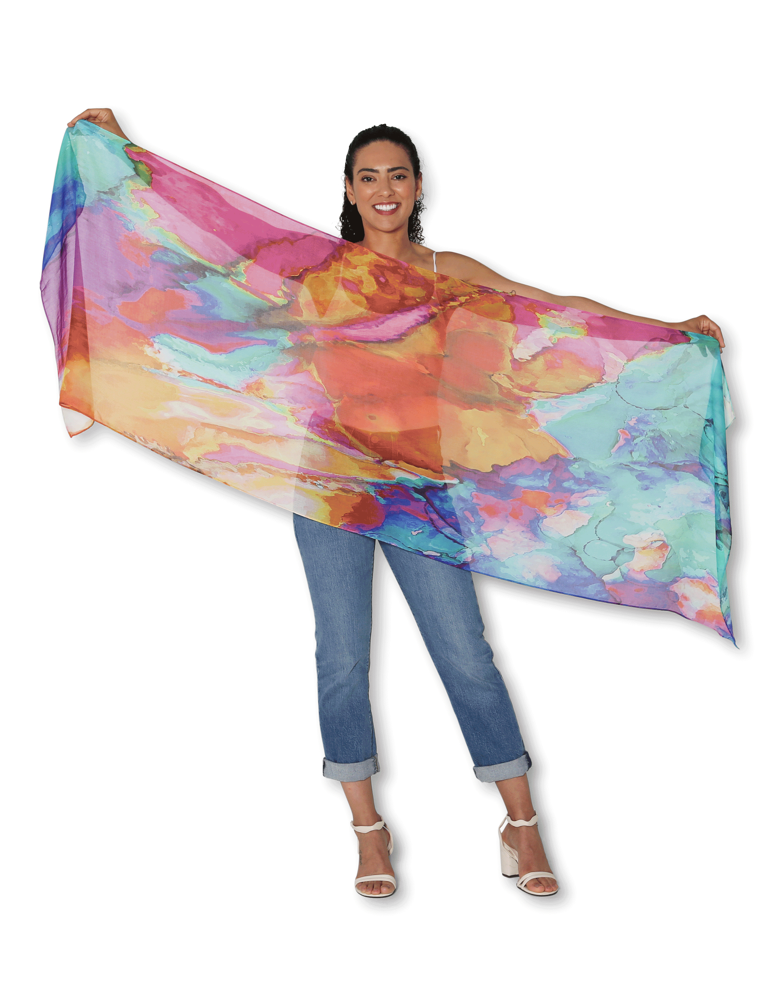 The Artists Label Scarf - A Dance With Color | Stylish Fashion Accessory for Women, Perfect for Everyday Wear, Office & Special Occasions