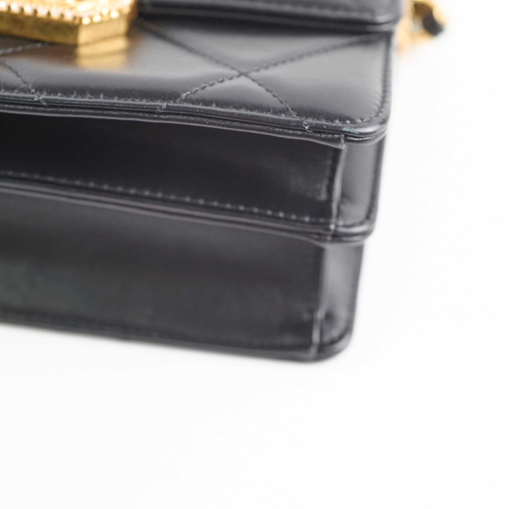Chanel Calfskin Strass Quilted Mini Flap Bag Black Microchip - Luxury Designer Crossbody Purse for Women, Perfect for Evening Parties & Special Occasions