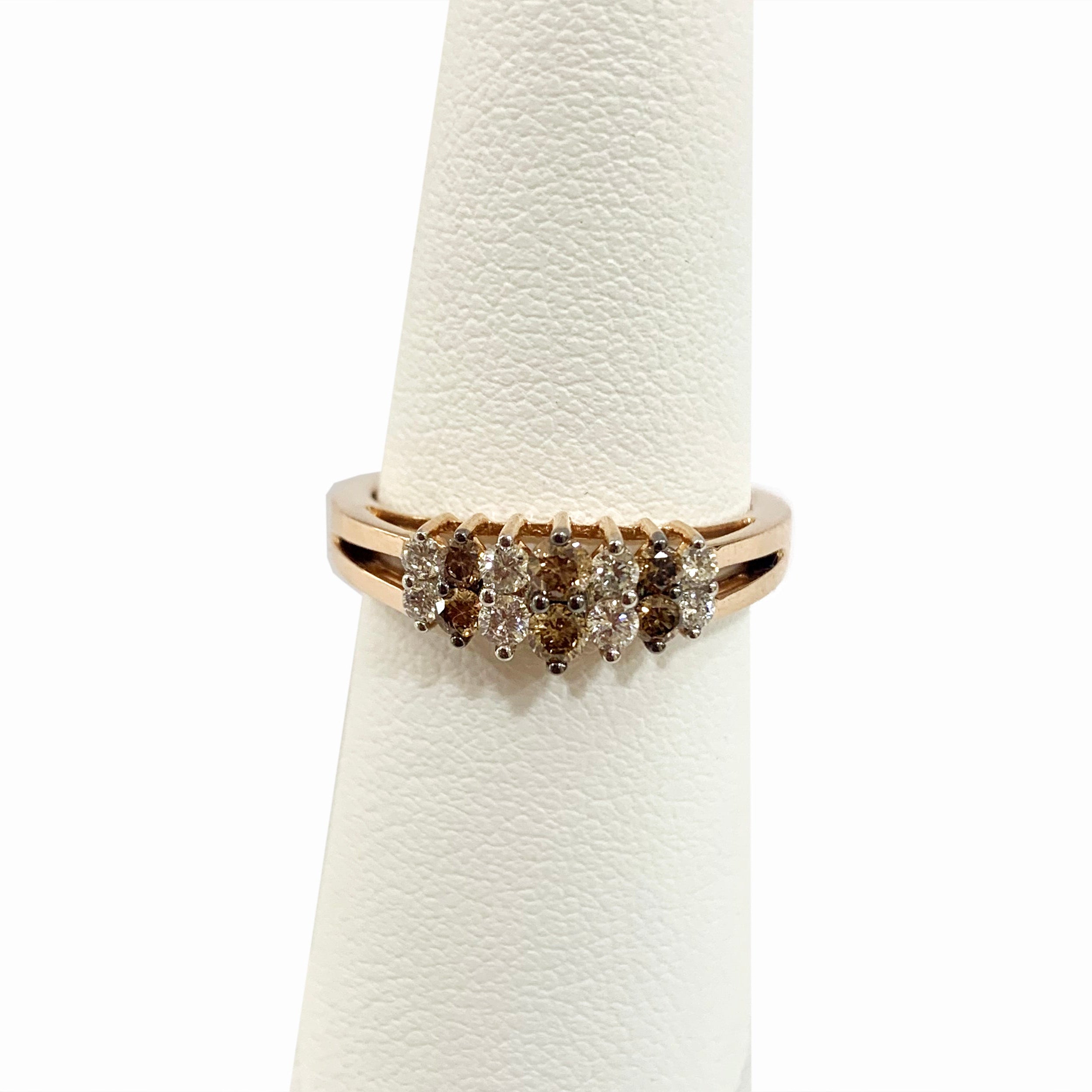 14K Rose Gold Brown Diamond Ring for Women - Elegant Vintage Style Engagement & Wedding Band - Perfect for Anniversaries, Proposals & Special Occasions