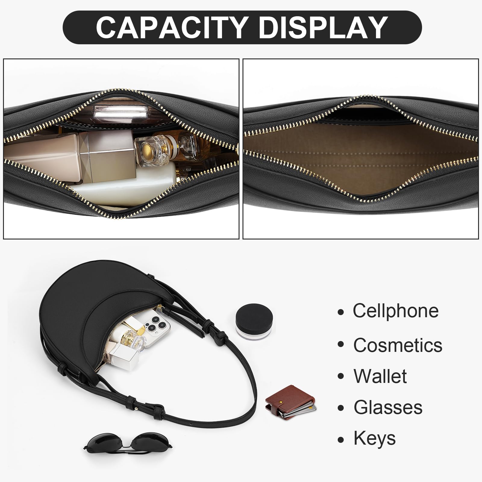 Stylish Women's Saddle Shoulder Bag - Trendy Crescent Crossbody Purse & Hobo Handbag for Everyday Use, Travel, and Casual Outings