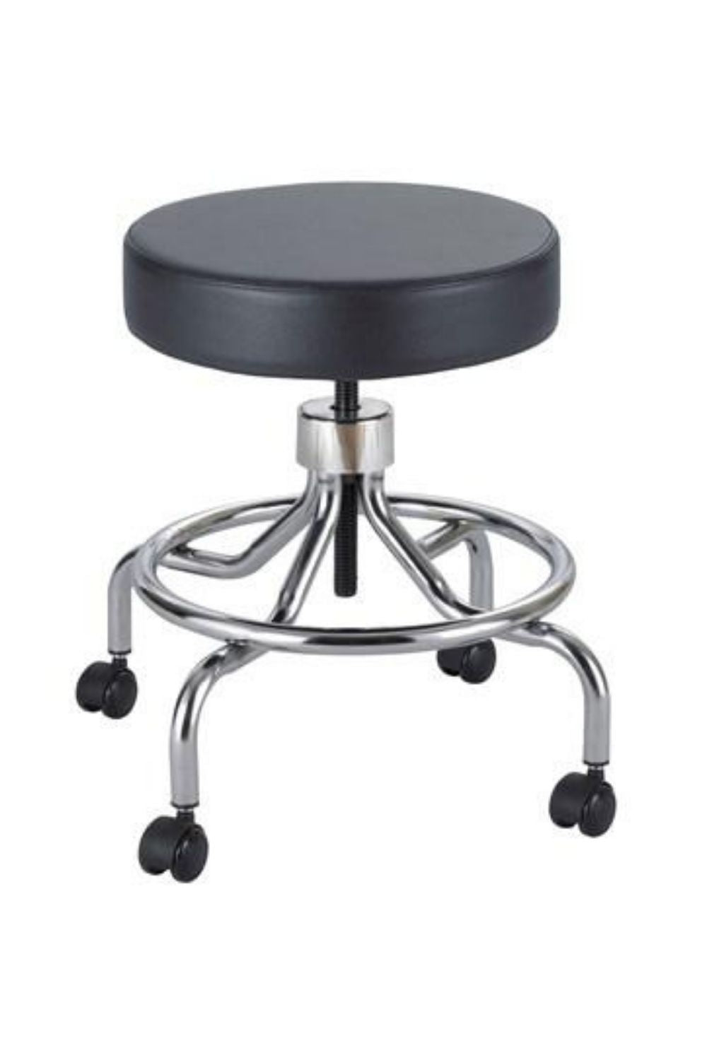 Safco 3432BL Adjustable Lab Stool with Screw Lift Low Base - Ergonomic Laboratory Chair for Science Labs, Research Facilities & Medical Offices