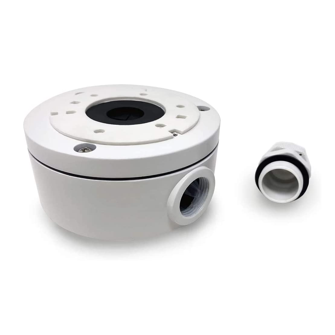 Hikvision DS-1280ZJ-XS CBXS Junction Box - Deep Back Base for IP Bullet Camera - Weatherproof Outdoor Enclosure - White (1 Pack) - Perfect for Security Camera Installation & Surveillance Systems