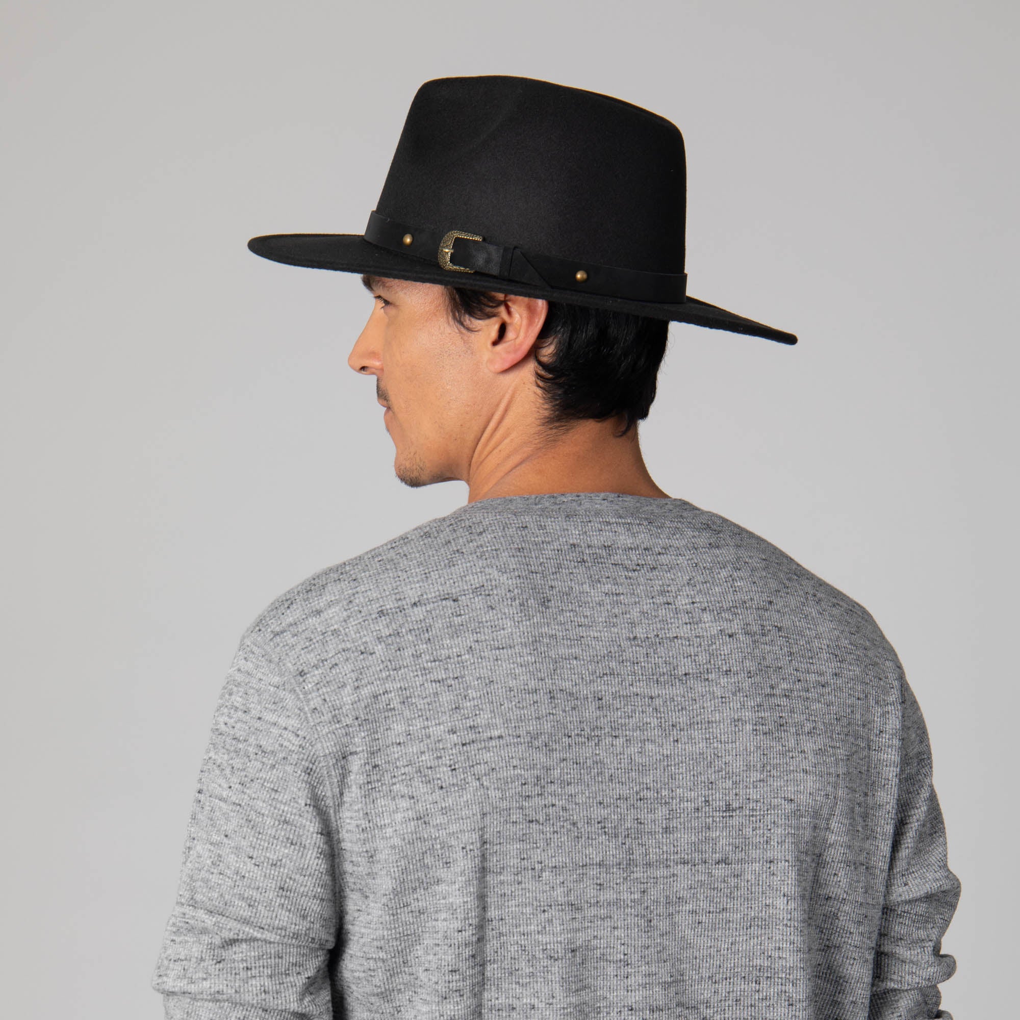 Stylish Faux Felt Fedora Hat with Faux Leather Western Buckle Band - Perfect for Cowboy Costumes, Western Parties, and Vintage Fashion Outfits