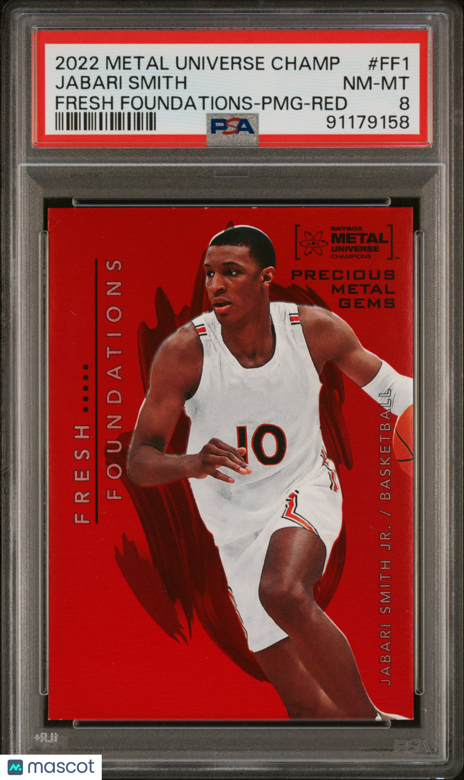 2022 Skybox Metal Universe Championship Fresh Foundations Red PMG Jabari Smith PSA 8 /100 - Rare Basketball Trading Card for Collectors & Investors - Perfect for Display, Gifts, and Portfolio Diversification