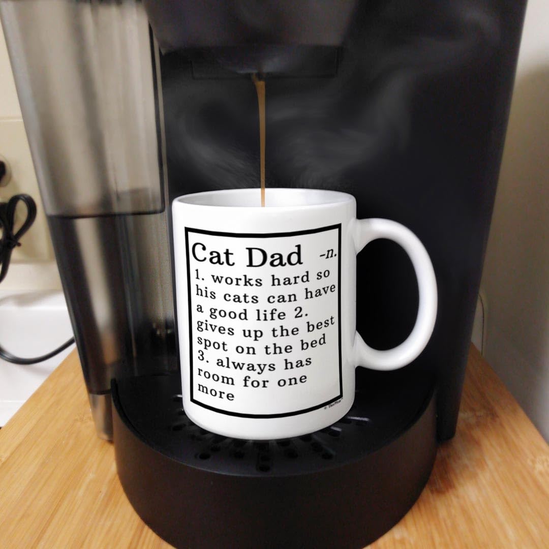 Funny Cat Lover Coffee Mug - Best Gift for Cat Dad & Crazy Cat Man - White Ceramic Tea Cup - Perfect for Office, Home & Cat-Themed Parties