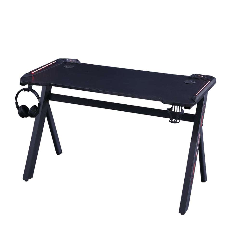 120cm RGB Gaming Desk with LED Lights - Ergonomic Computer Desk for PC & Laptop, Racing Style Home Office Workstation - Perfect for Gaming Setup, Streaming & Remote Work