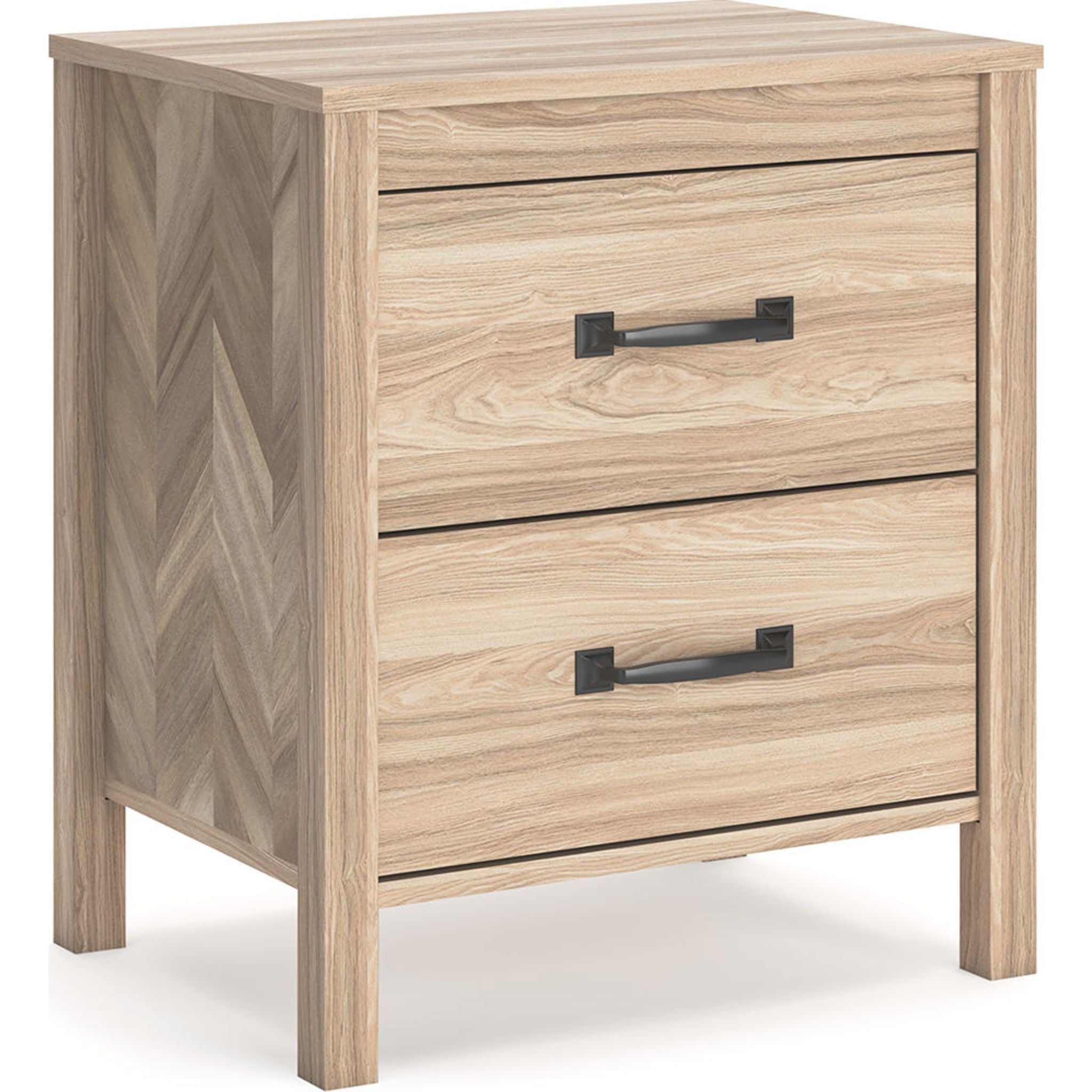 Battelle Modern Nightstand in Tan - Stylish Bedside Table for Bedroom, Living Room, or Guest Room