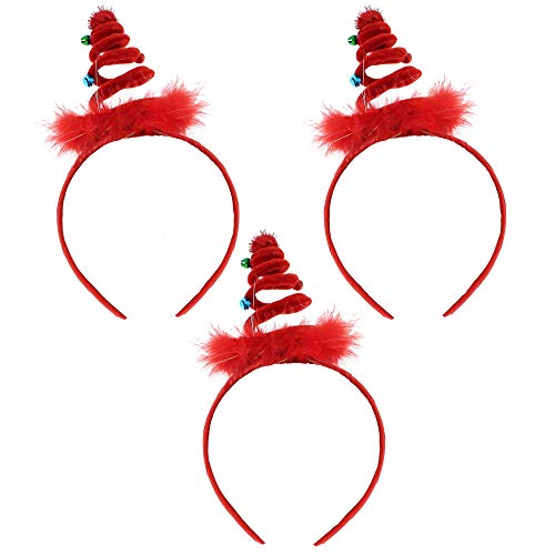 Red Spiral Hat With Baubles