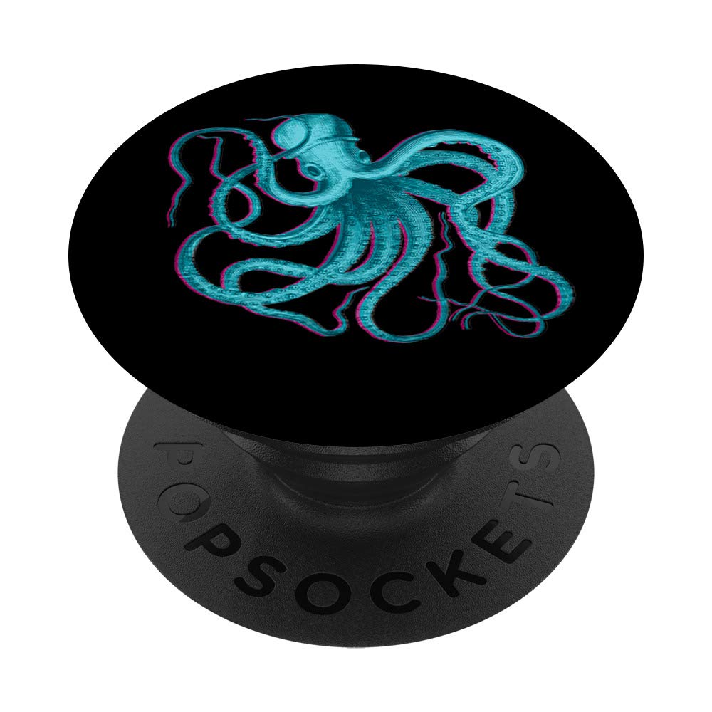OCTOPUS VINTAGE VAPORWAVE AESTHETIC ART PopSockets PopGrip - Swappable Phone Grip for iPhone, Samsung & Tablets | Perfect for Gaming, Photography & Everyday Use