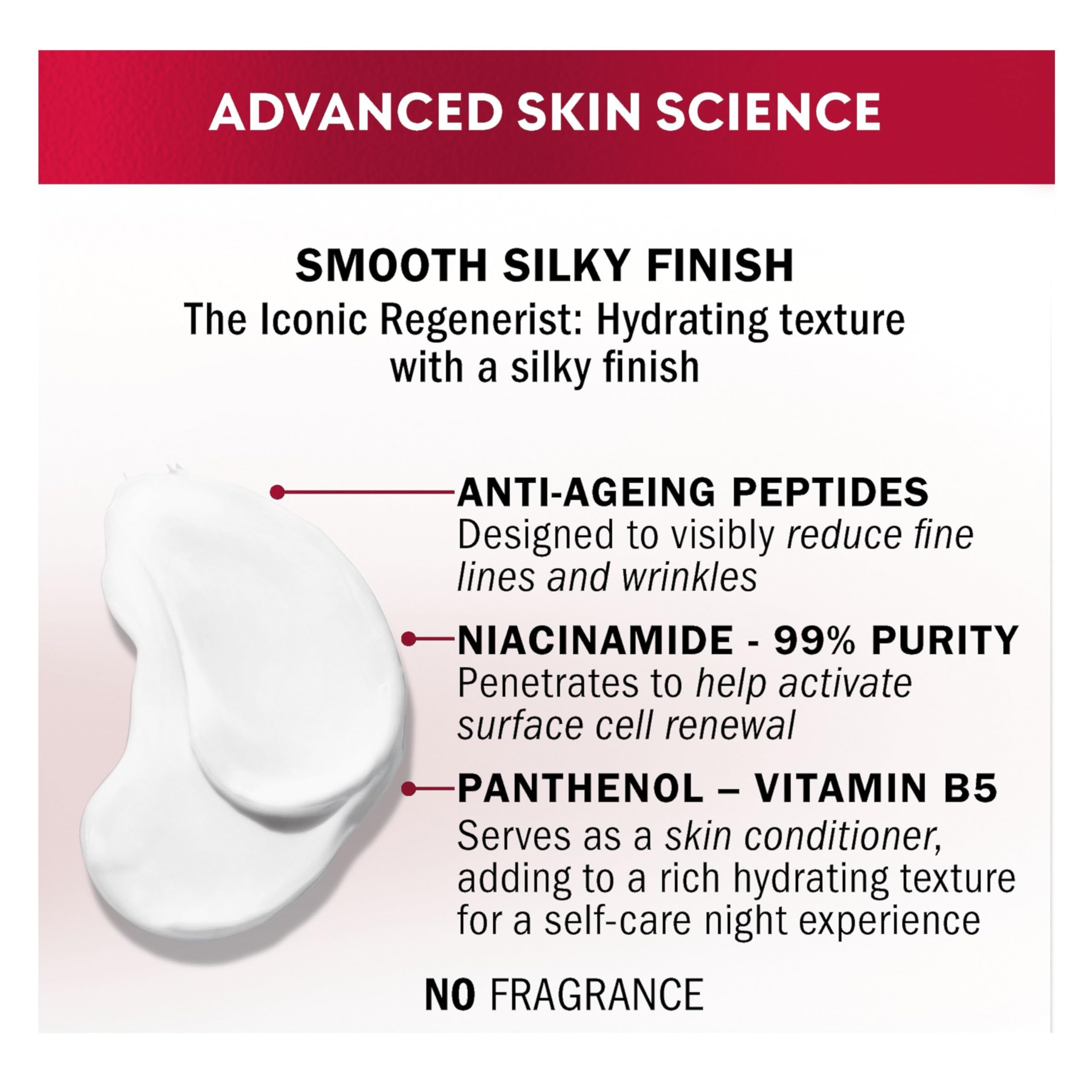 Olay Regenerist Night Face Cream - Anti-Wrinkle & Firming Moisturizer with Niacinamide & Peptides for Hydration & Anti-Aging | Fragrance Free 50ml | Perfect for Nighttime Skincare Routine & Wrinkle Reduction