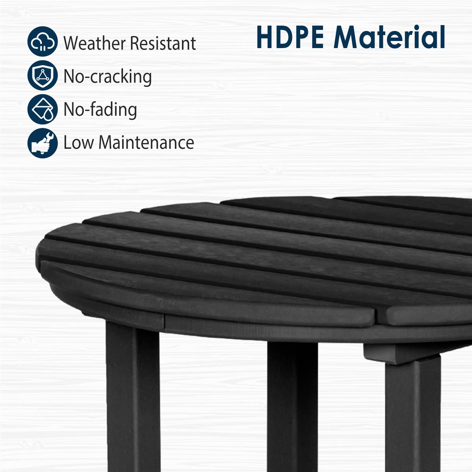 Premium HDPE Outdoor Bar Chairs and Table Set - 3-Piece Adirondack Style Balcony Furniture for Garden, Yard, Backyard - Weather-Resistant Patio Bar Stools Set for Outdoor Entertaining & Relaxation