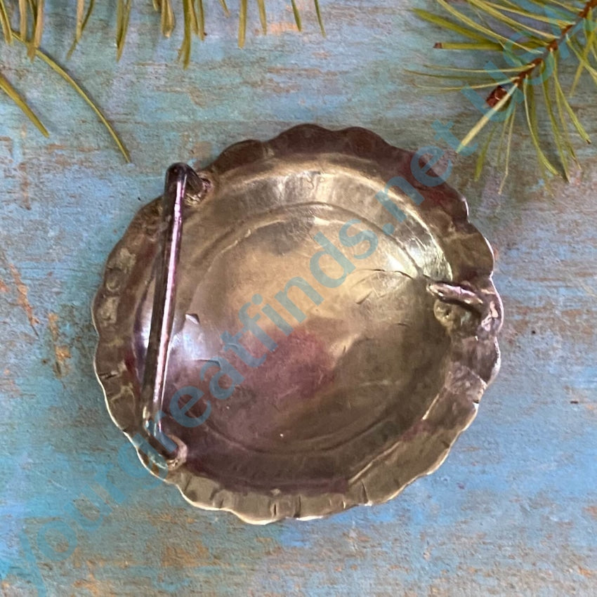 Navajo Round Concho Belt Buckle No.8 - Genuine Turquoise Sterling Silver Western Belt Buckle for Men & Women - Perfect for Cowboy Boots, Jeans & Western Fashion Outfits